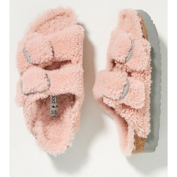 NWT Papillio by Birkenstock Arizona Big Buckle Platform Teddy sandal, $180 - Picture 1 of 8